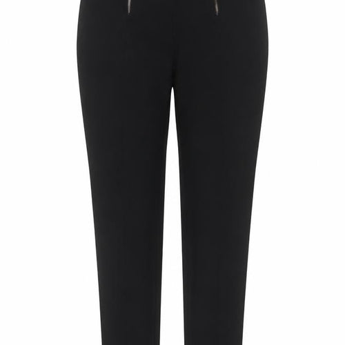 Maloka Women Black Slim Fit Stretch Trousers Size 10
