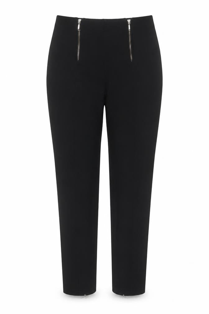 Maloka Women Black Slim Fit Stretch Trousers Size 10