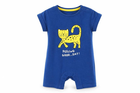 Fred & Flo Unisex Baby Blue & Green Animal Print Romper Set 3-6 Months Cotton
