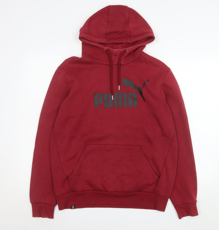 Puma Men's Red Pullover Hoodie Size M Graphic Logo Sportswear
