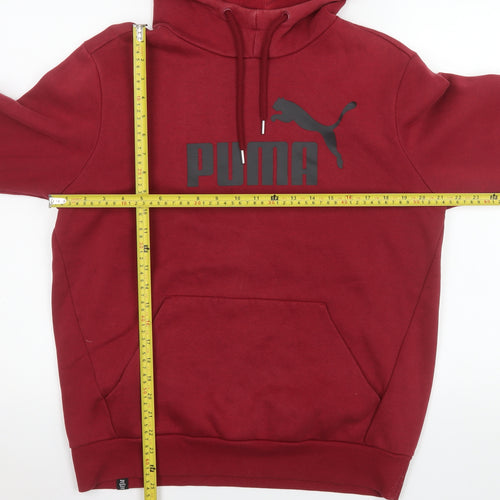 Puma Men's Red Pullover Hoodie Size M Graphic Logo Sportswear