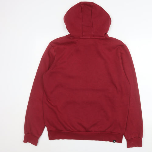 Puma Men's Red Pullover Hoodie Size M Graphic Logo Sportswear