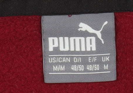 Puma Men's Red Pullover Hoodie Size M Graphic Logo Sportswear