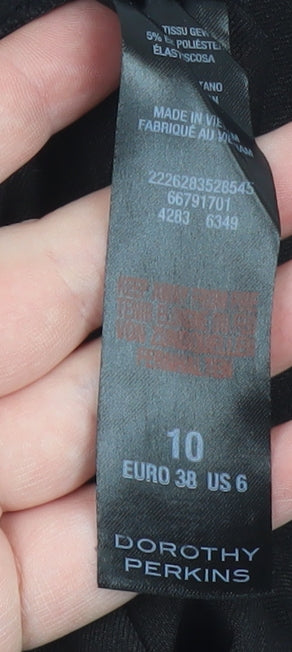 Dorothy Perkins Womens Black Culotte Shorts Size 10 Polyester Blend