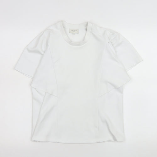Ted Baker Women White M Flutter Sleeve Blouse