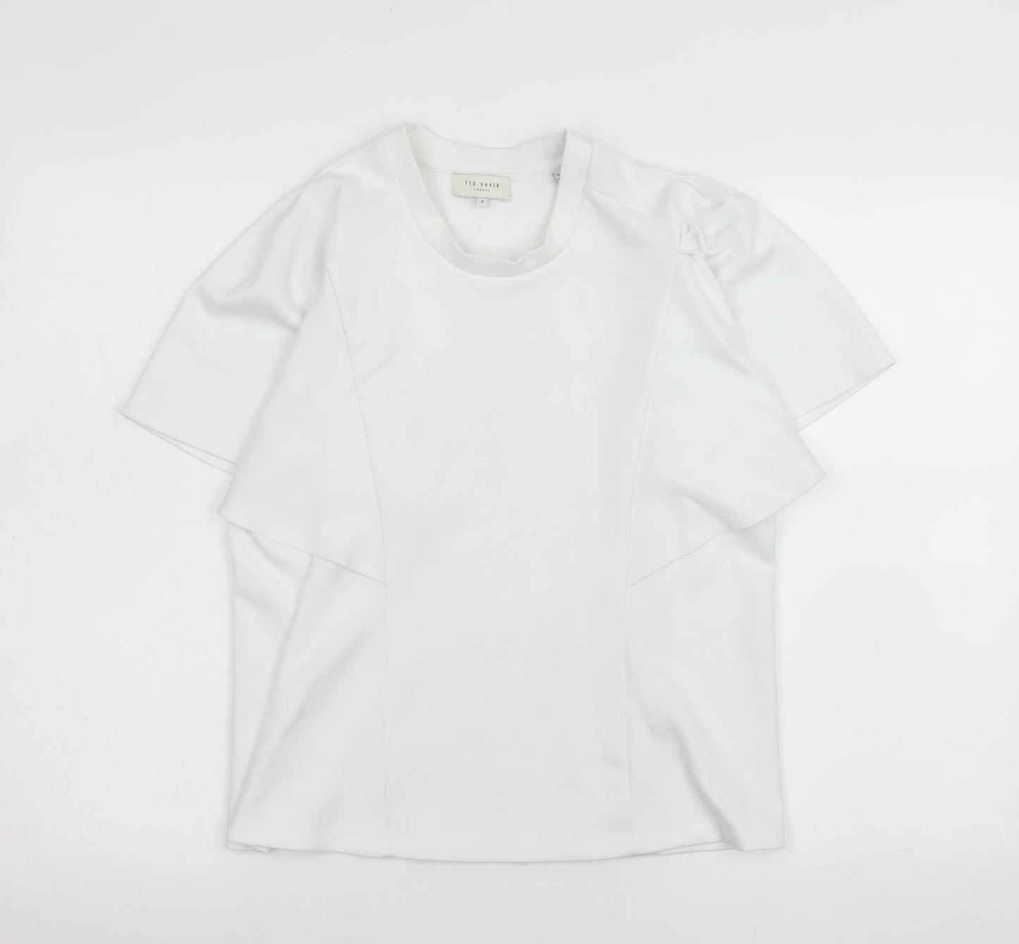 Ted Baker Women White M Flutter Sleeve Blouse
