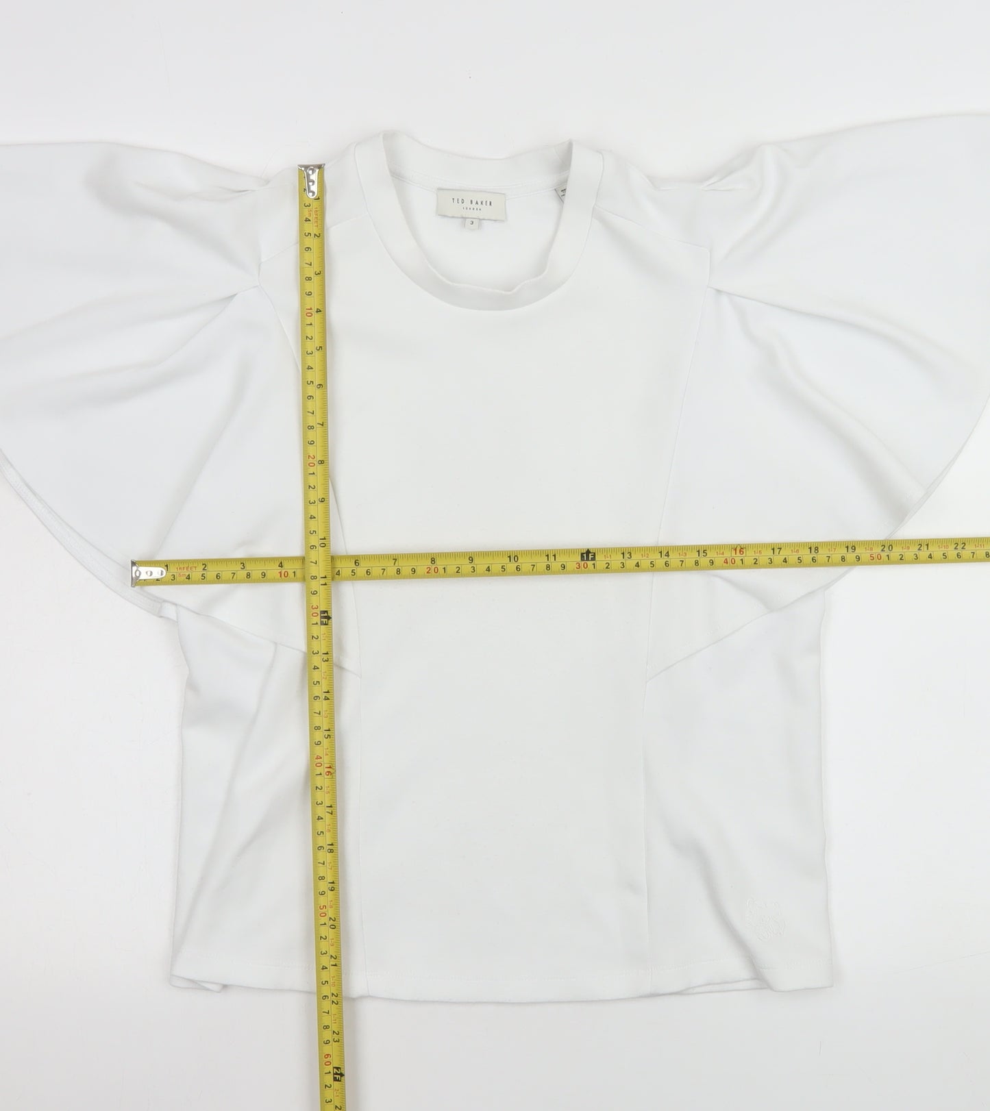 Ted Baker Women White M Flutter Sleeve Blouse