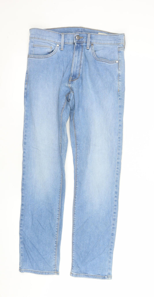 Marks and Spencer Men’s Light Blue Straight Jeans 30W 29L Cotton Denim