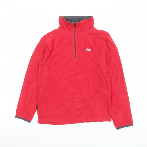 Trespass Boys Red Fleece 1/4 Zip Pullover Sweatshirt 9-10 Years