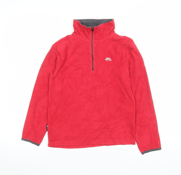 Trespass Boys Red Fleece 1/4 Zip Pullover Sweatshirt 9-10 Years