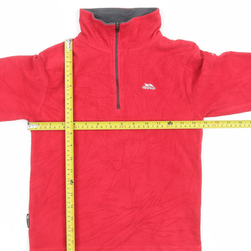 Trespass Boys Red Fleece 1/4 Zip Pullover Sweatshirt 9-10 Years