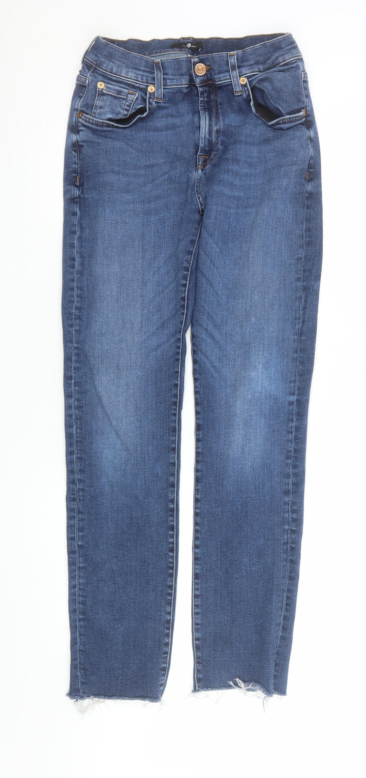 7 For All Mankind Women's Blue Skinny Stretch Jeans Size 28