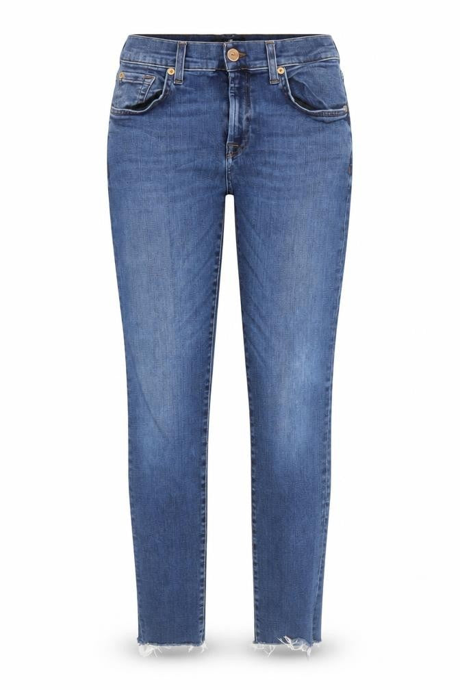 7 For All Mankind Women's Blue Skinny Stretch Jeans Size 28