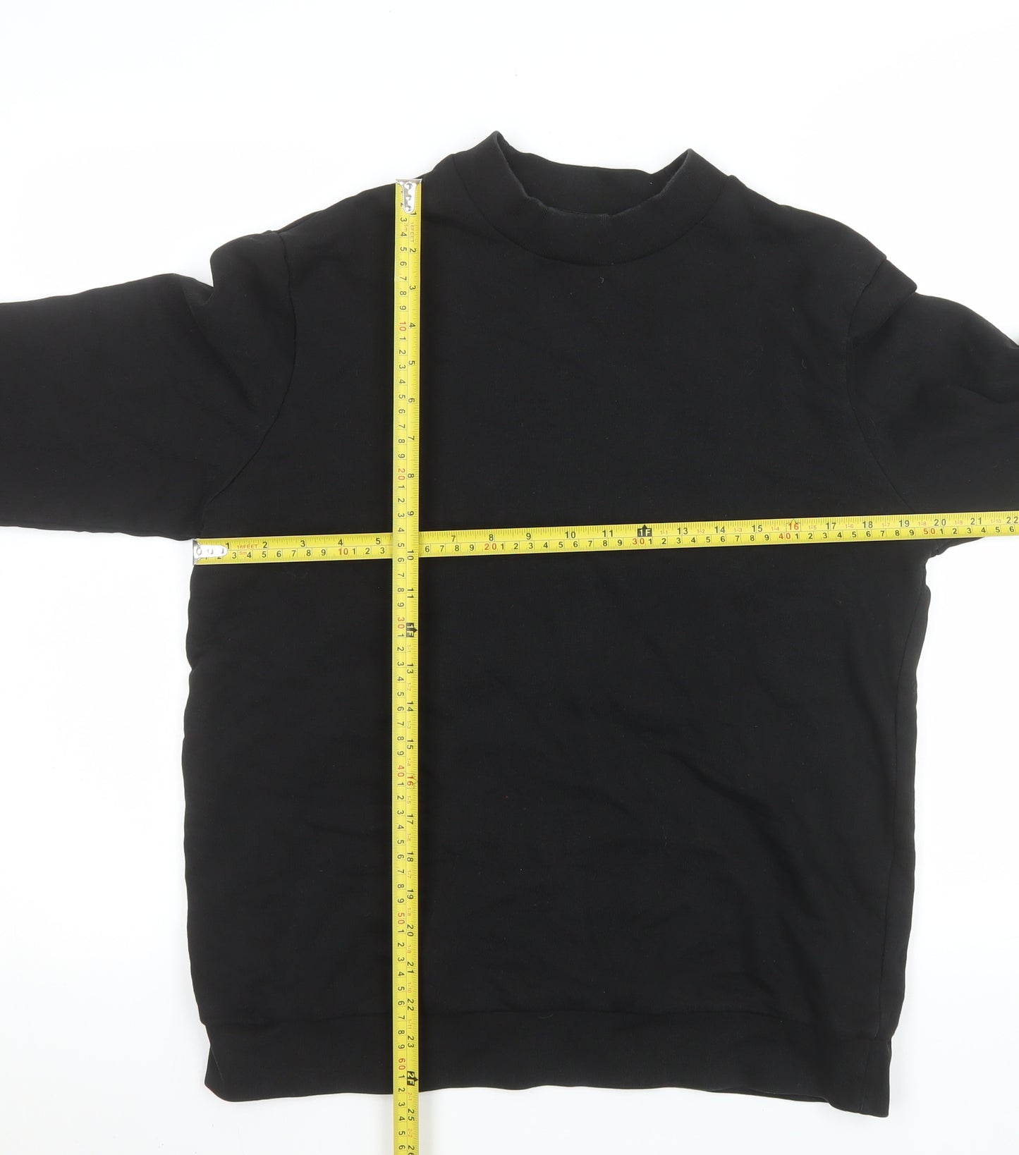 COS Men's Black Cotton Crew Neck Long Sleeve Sweatshirt L