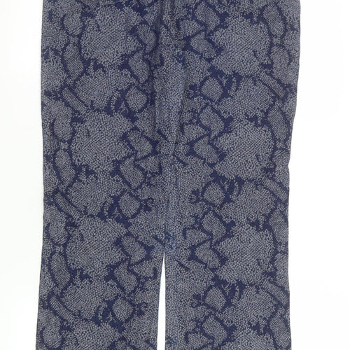 Aftershock Womens Blue Animal Print Straight Leg Trousers Size M