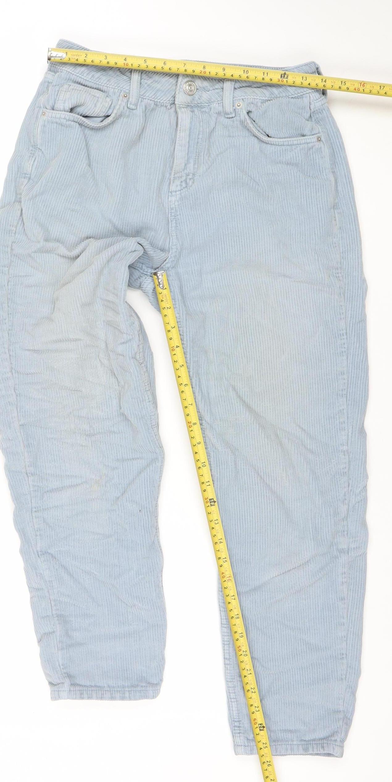 BDG Urban Outfitters Women's Blue Mom Corduroy Trousers W29 L30 Cotton