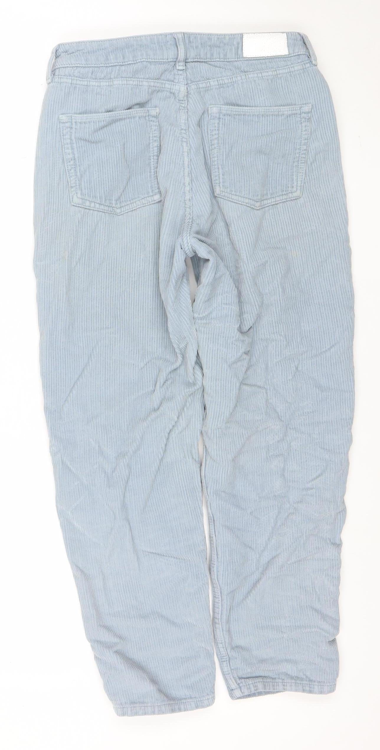 BDG Urban Outfitters Women's Blue Mom Corduroy Trousers W29 L30 Cotton