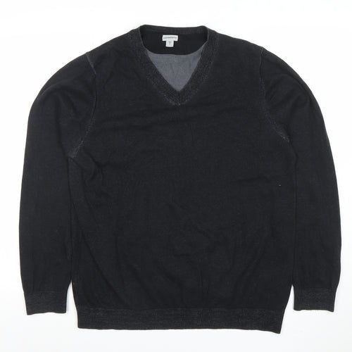 Ashworth Men's Black Cotton V-Neck Golf Jumper Size M