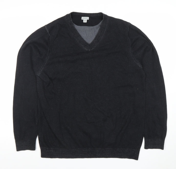 Ashworth Men's Black Cotton V-Neck Golf Jumper Size M