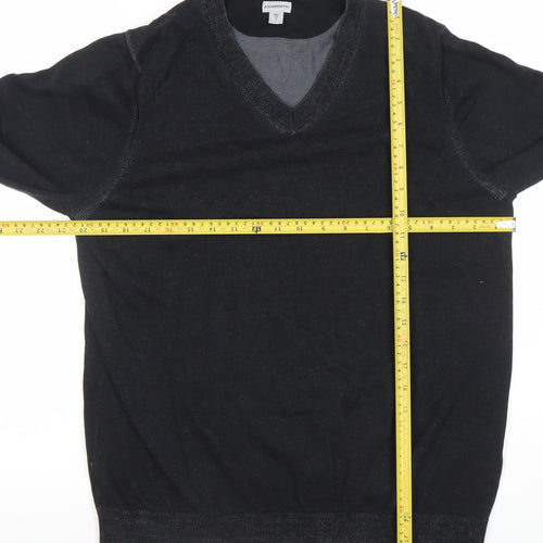 Ashworth Men's Black Cotton V-Neck Golf Jumper Size M