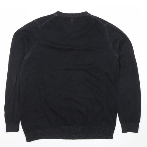 Ashworth Men's Black Cotton V-Neck Golf Jumper Size M