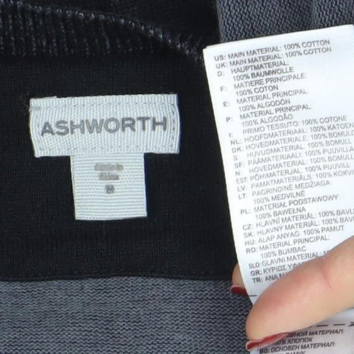 Ashworth Men's Black Cotton V-Neck Golf Jumper Size M