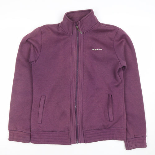 LA Gear Womens Purple Full Zip Basic Jacket Size 10