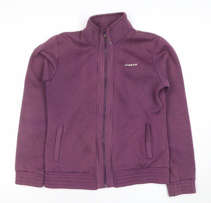 LA Gear Womens Purple Full Zip Basic Jacket Size 10