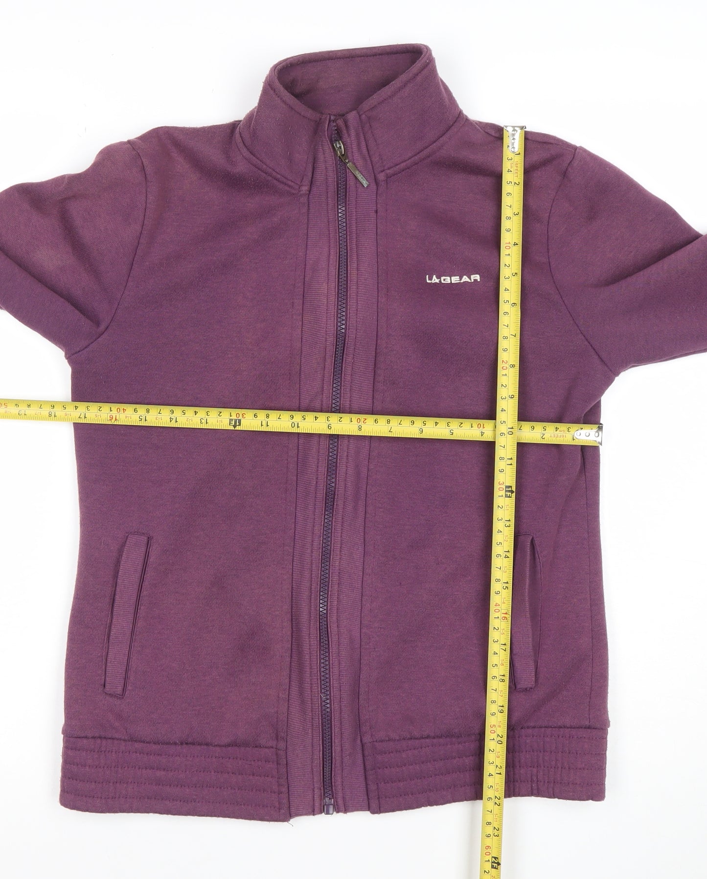 LA Gear Womens Purple Full Zip Basic Jacket Size 10