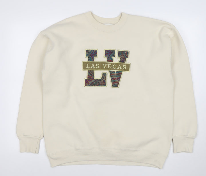 Lee Mens Beige XL Las Vegas Embroidered Fleece Sweatshirt