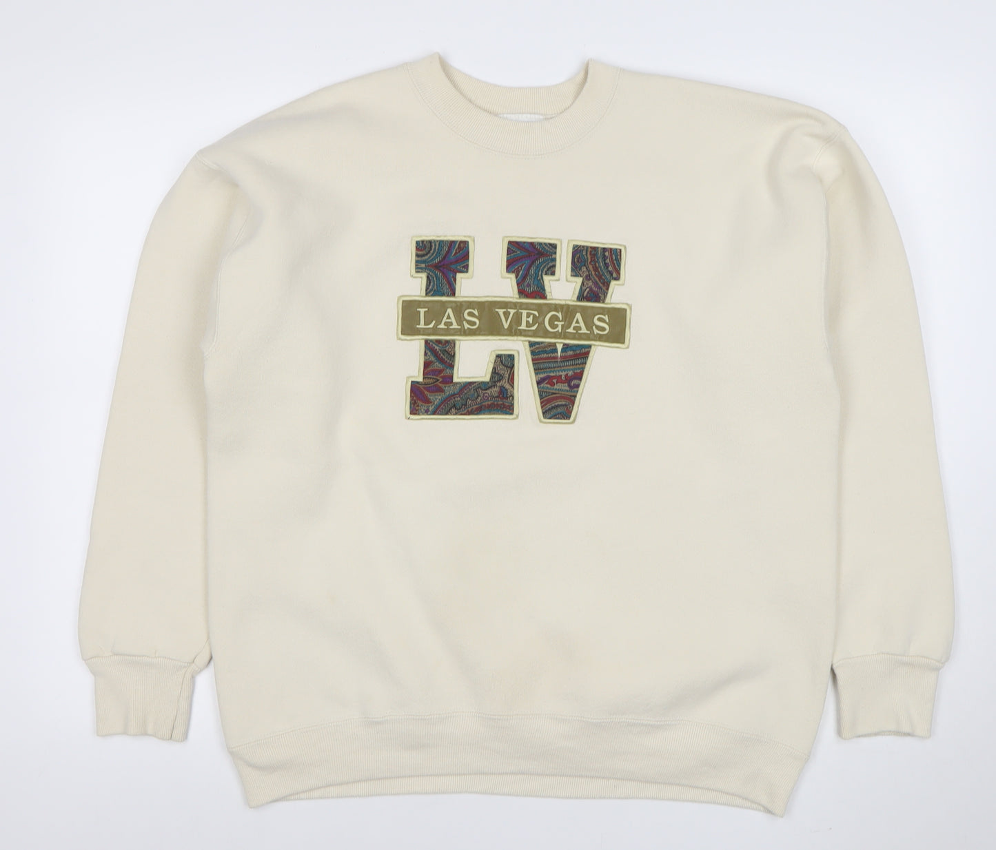 Lee Mens Beige XL Las Vegas Embroidered Fleece Sweatshirt