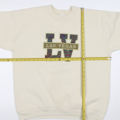 Lee Mens Beige XL Las Vegas Embroidered Fleece Sweatshirt