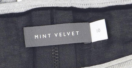 Mint Velvet Women Grey Striped Boat Neck Long Sleeve Pullover Jumper Size 10
