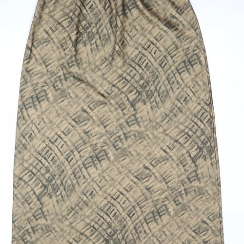 ASOS Women Beige Geometric Midi Bubble Hem Skirt Size 18