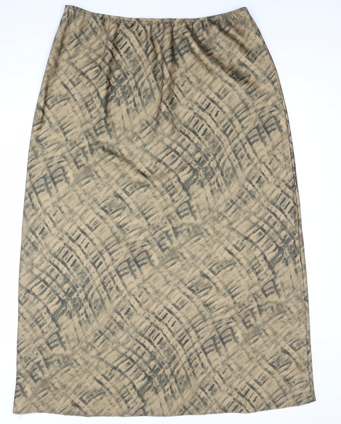 ASOS Women Beige Geometric Midi Bubble Hem Skirt Size 18