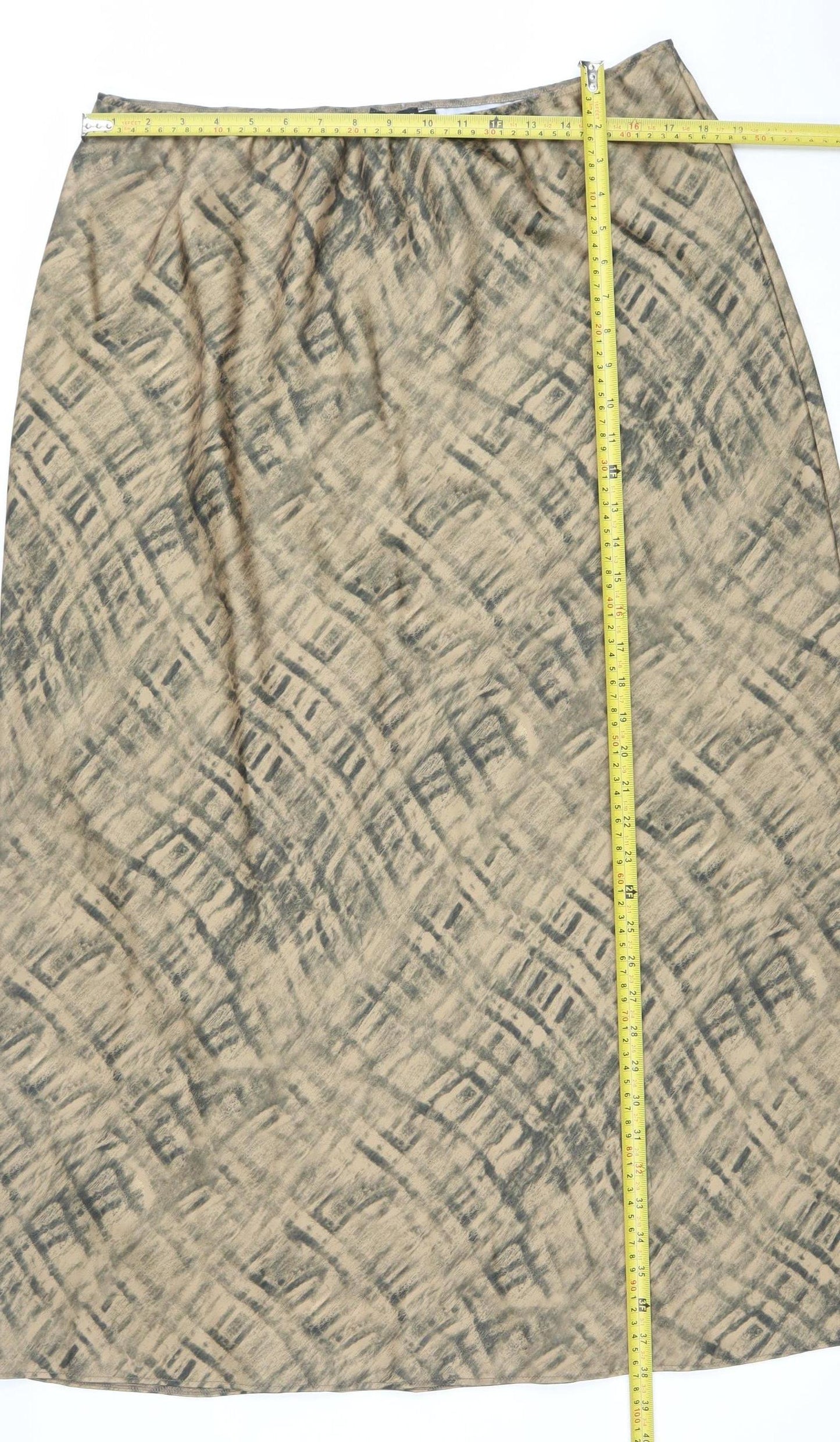 ASOS Women Beige Geometric Midi Bubble Hem Skirt Size 18