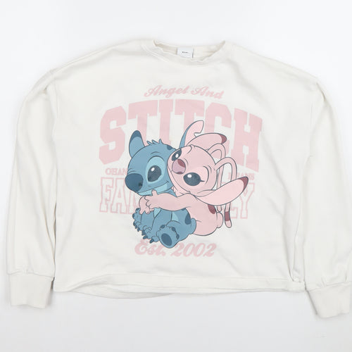 Disney Girls White Lilo & Stitch Pullover Sweatshirt 14 Years