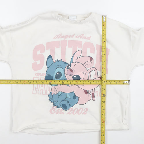 Disney Girls White Lilo & Stitch Pullover Sweatshirt 14 Years