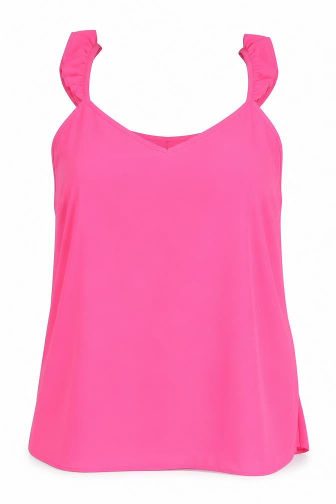 Lipsy London Womens Pink Size 14 Ruffle Strap Camisole Top