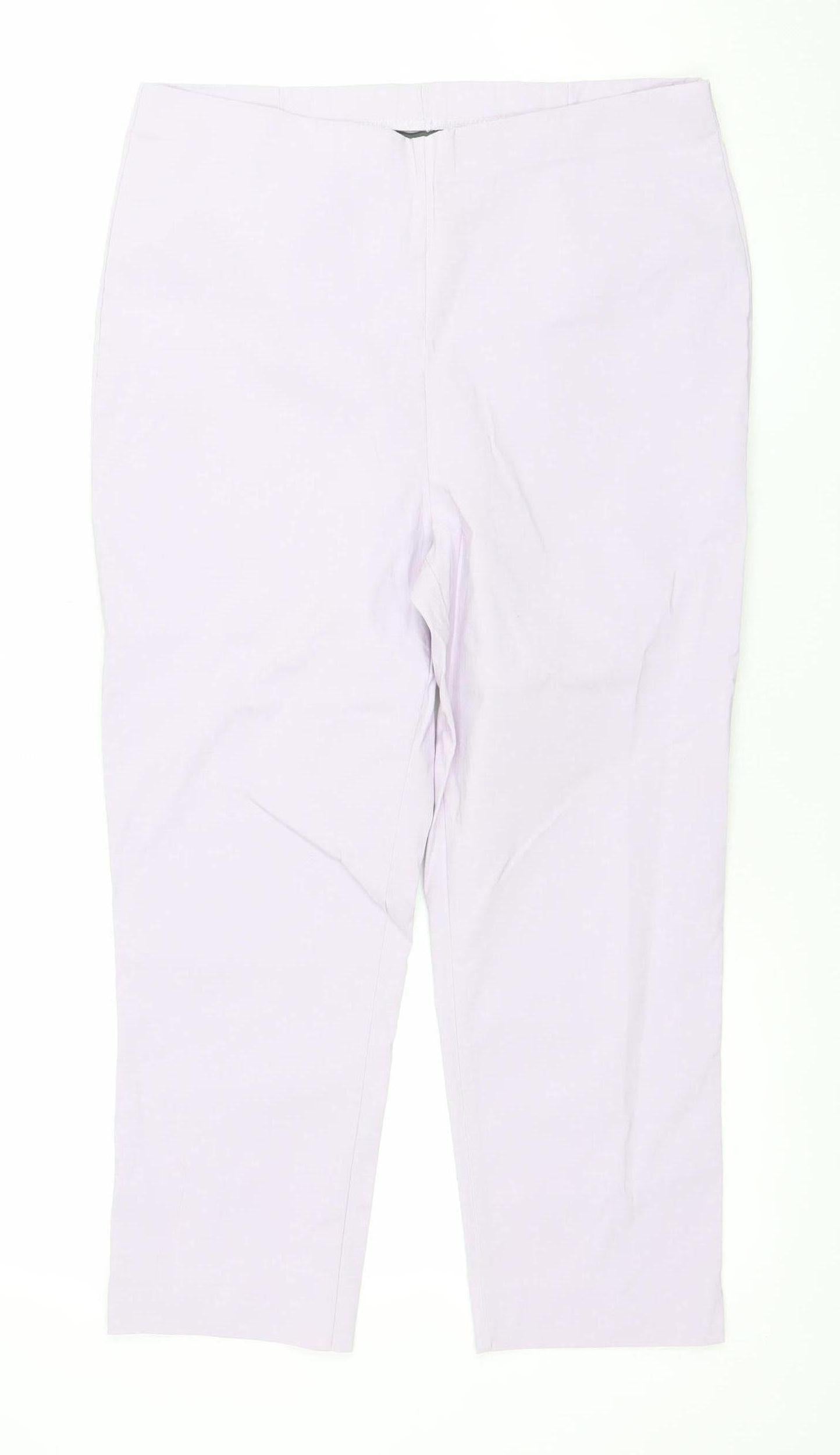 Bonmarché Women’s Purple Stretch Cotton Trousers Size 12