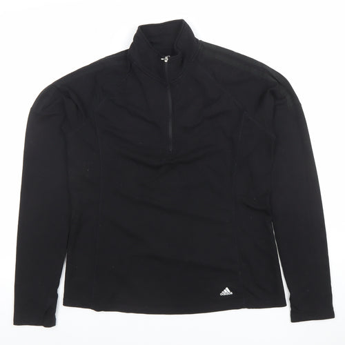 Adidas Womens Black Long Sleeve 1/4 Zip Golf Top Size M