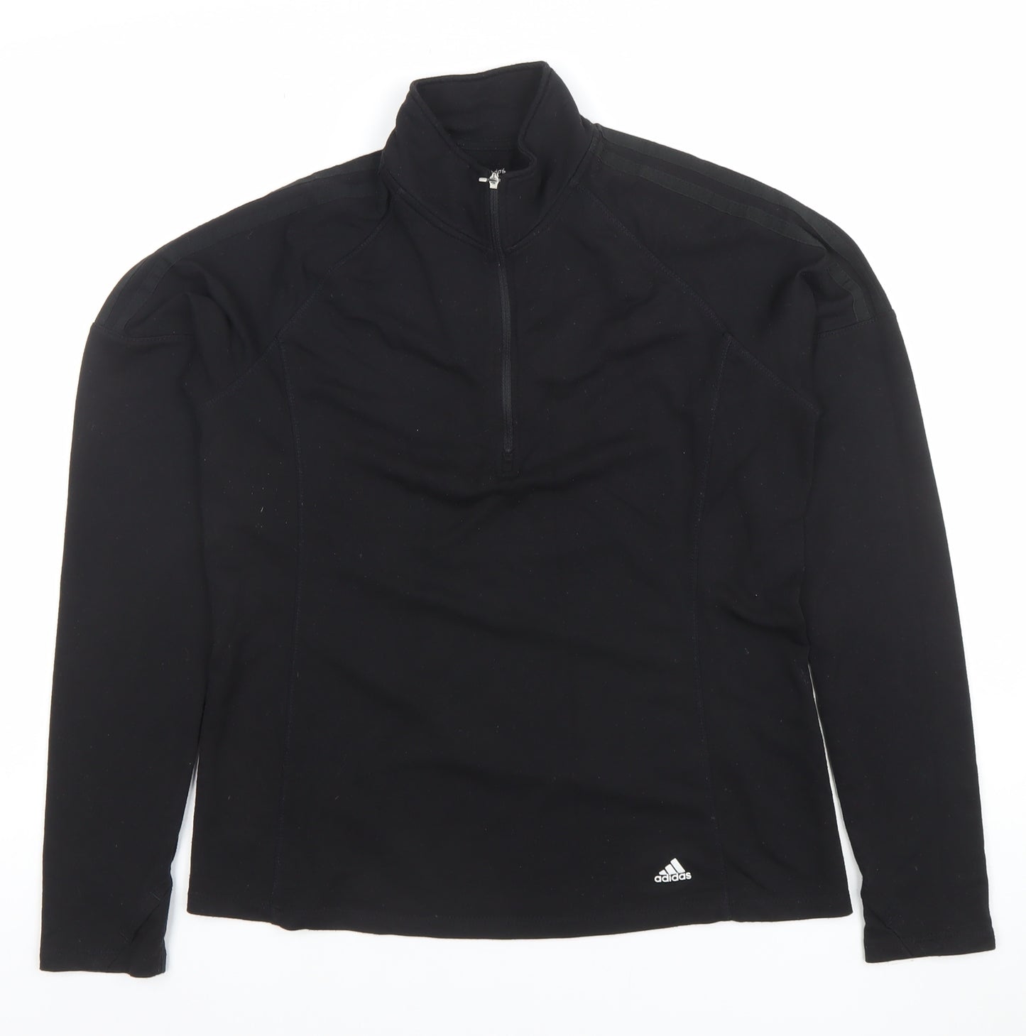 Adidas Womens Black Long Sleeve 1/4 Zip Golf Top Size M