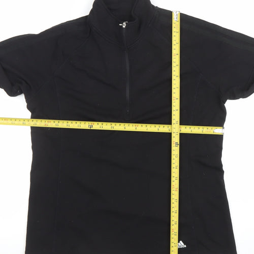 Adidas Womens Black Long Sleeve 1/4 Zip Golf Top Size M