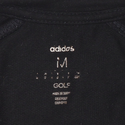 Adidas Womens Black Long Sleeve 1/4 Zip Golf Top Size M