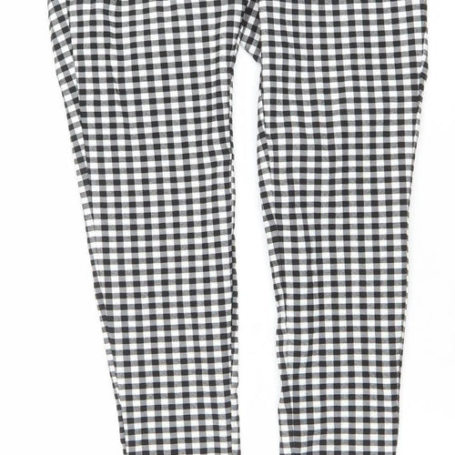 New Look Women’s Black Check Slim Fit Stretch Trousers Size 6