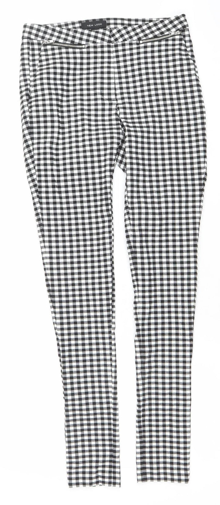 New Look Women’s Black Check Slim Fit Stretch Trousers Size 6