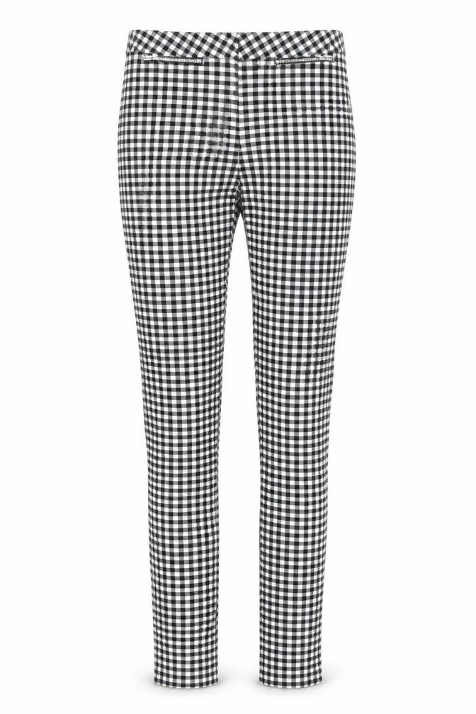 New Look Women’s Black Check Slim Fit Stretch Trousers Size 6