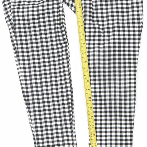 New Look Women’s Black Check Slim Fit Stretch Trousers Size 6