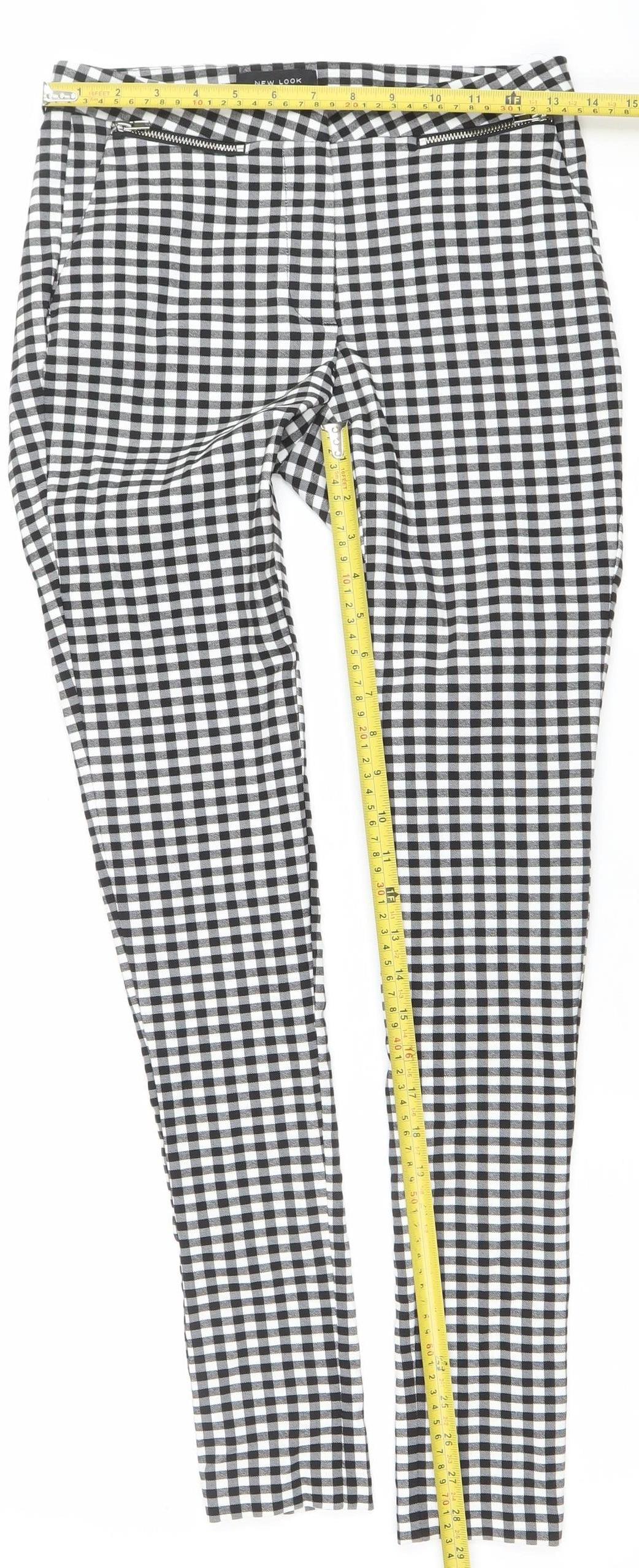 New Look Women’s Black Check Slim Fit Stretch Trousers Size 6