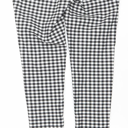 New Look Women’s Black Check Slim Fit Stretch Trousers Size 6